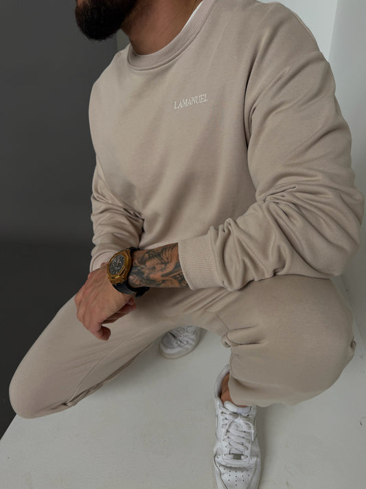 Komplet Lamanuel Men Beż ROZMIAR L/XL Bluza Spodnie LA MANUEL
