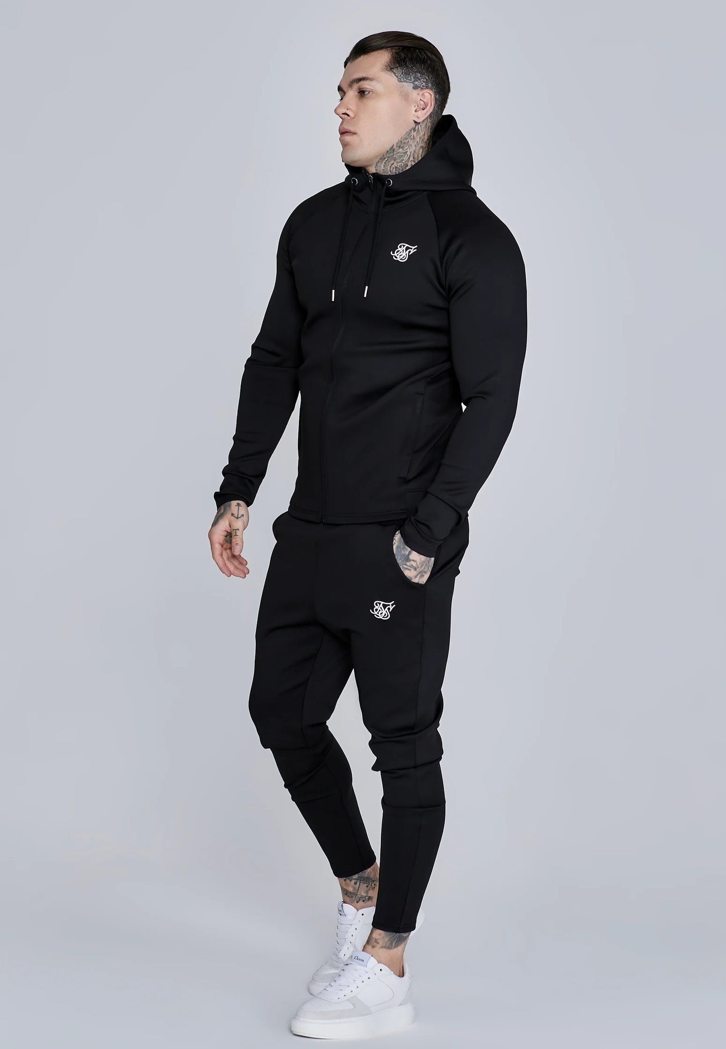 SIKSILK dresy męskie Hoodie and Joggers Set czarne SS-28158 rozmiar XL