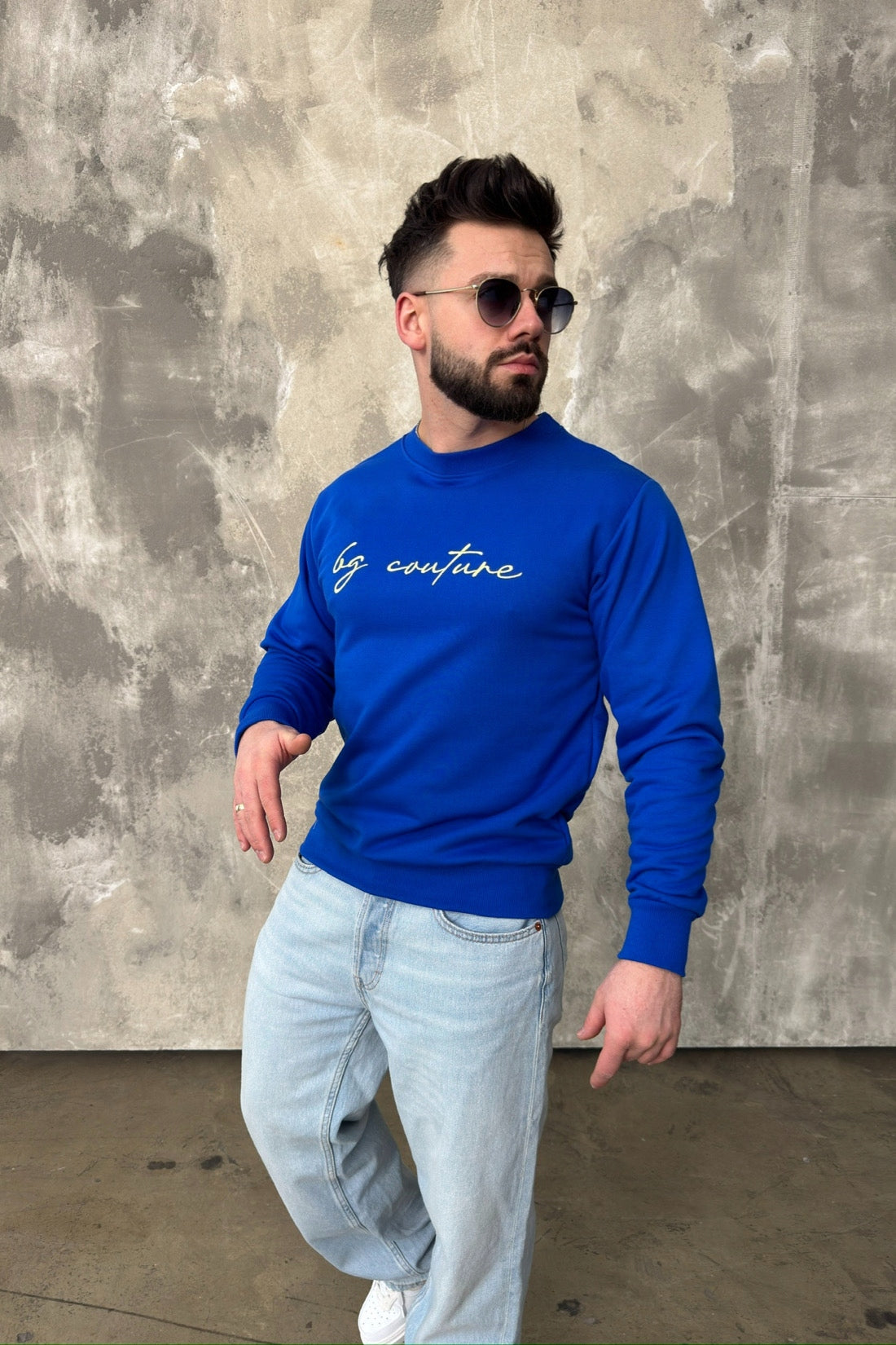 BRANDENBURG COUTURE BLUZA MĘSKA bawełna BG EARLY NIEBIESKA CHABER rozmiar L