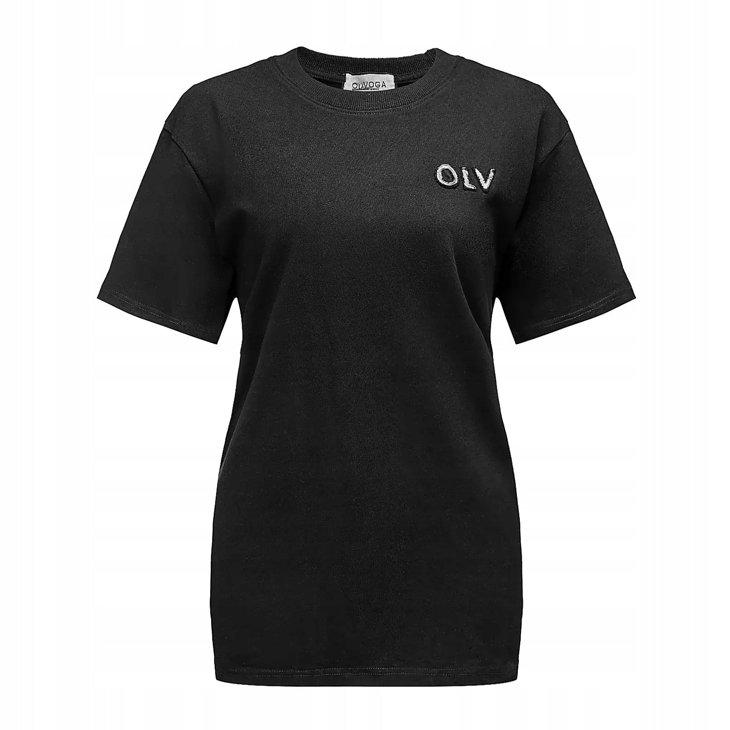 T-shirt damski OLAVOGA BLUSH - Czarny (Rozmiar: S)