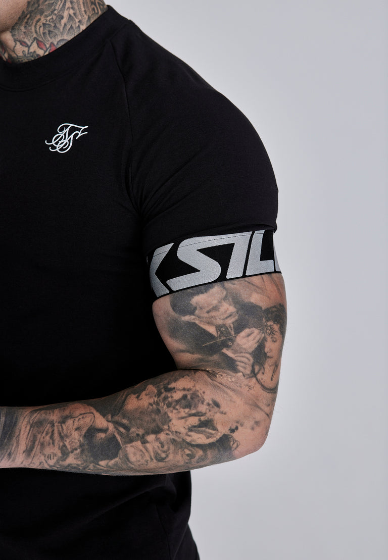 SIKSILK T-shirt męski czarny SS-28434 Tech T-shirt rozmiar L