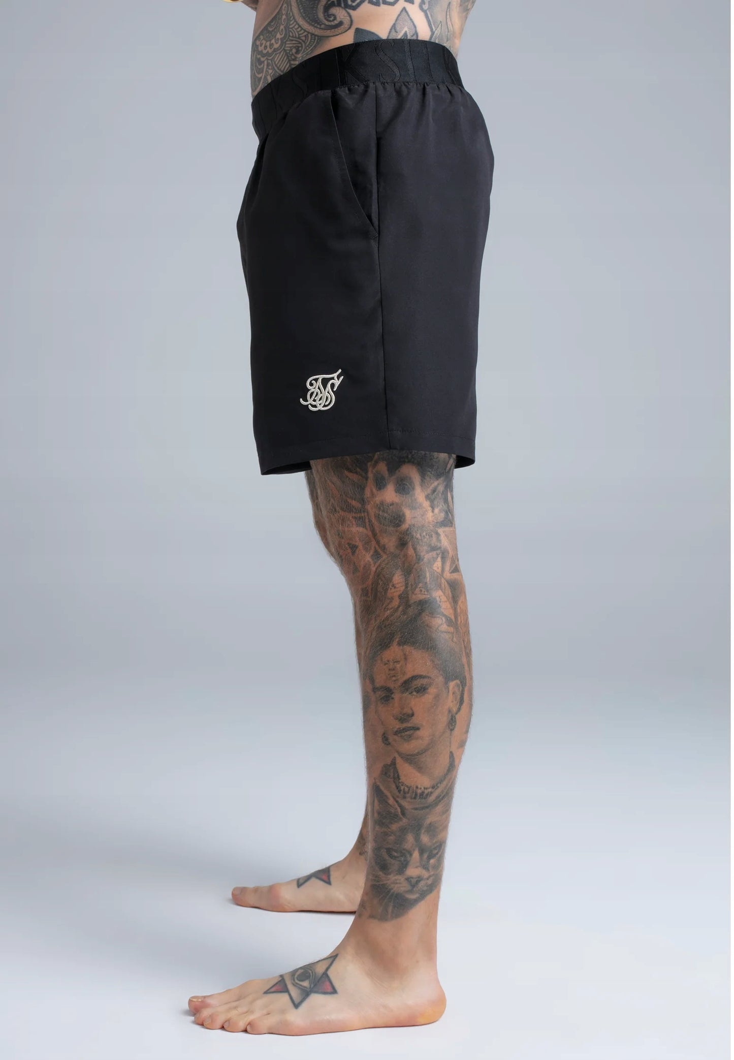 SIKSILK Szorty kąpielówki krótkie spodenki czarne SS-27336 do pływania XL