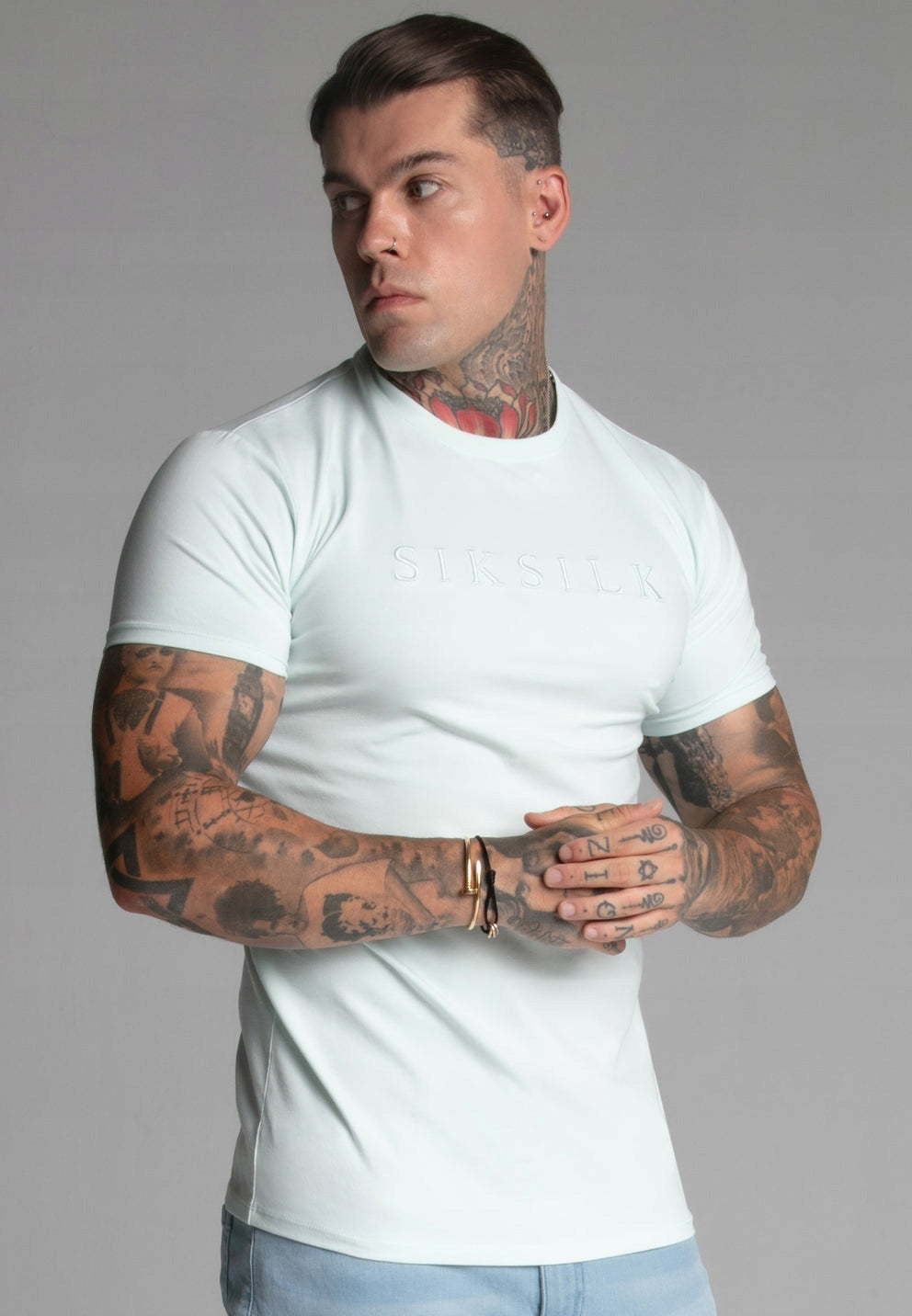 SIKSILK T-shirt męski SS-27373 koszulka Muscle Fit T-Shirt rozmiar XL