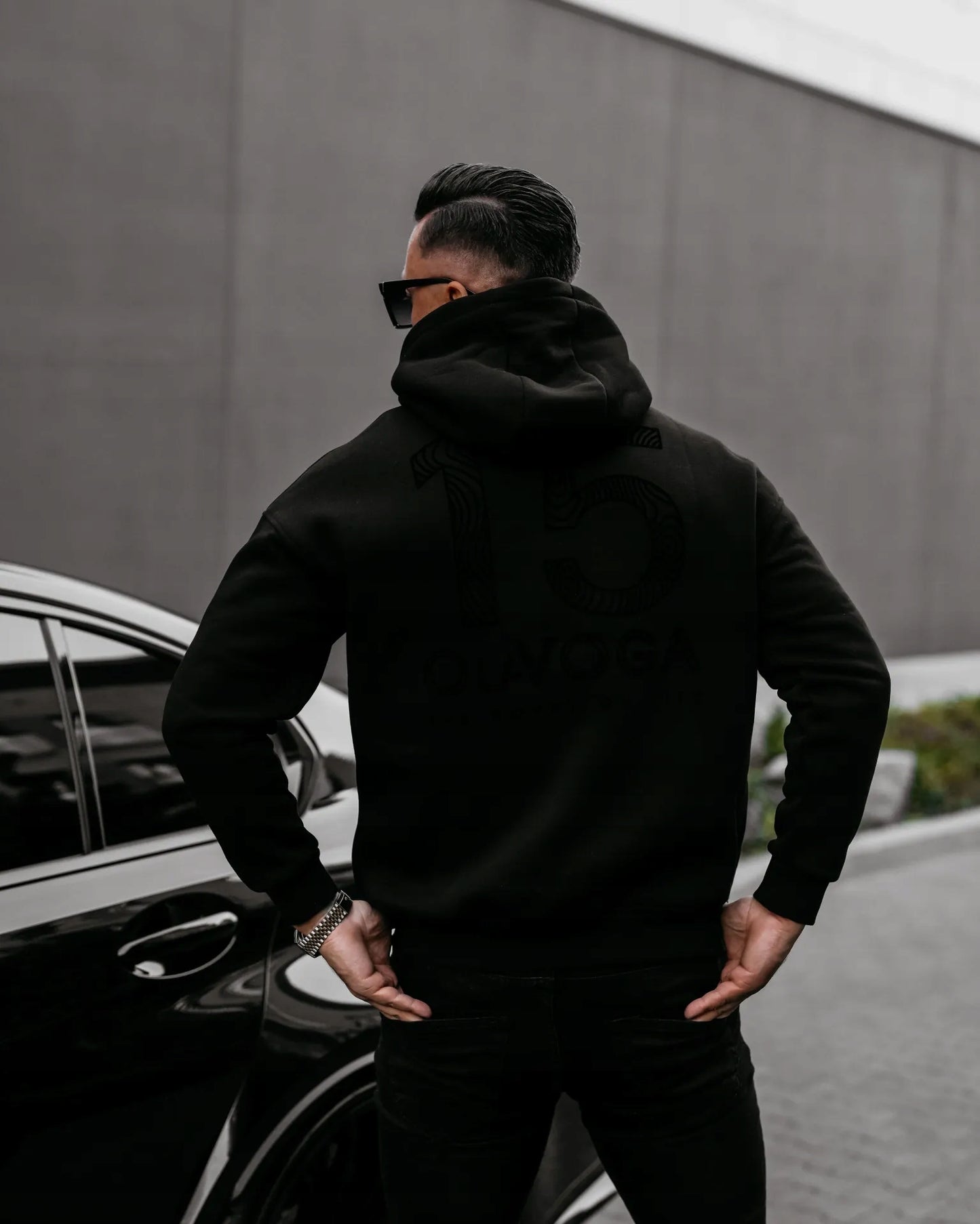 Bluza męska kangurka OLAVOGA Men VITREGNO - Czarny (Rozmiar: S)