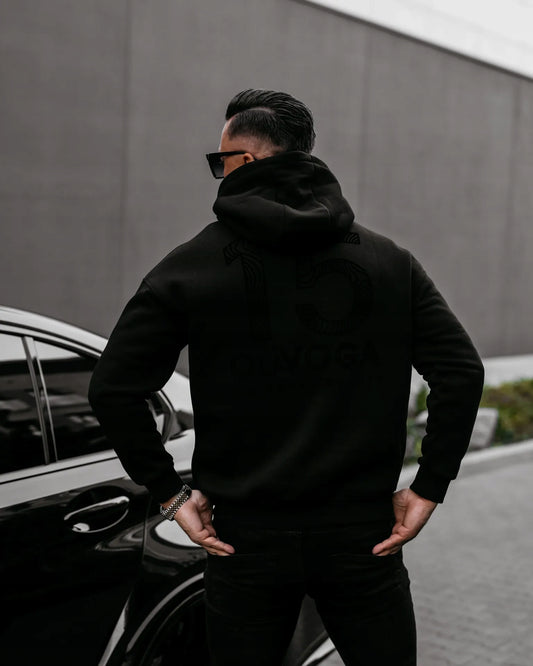 Bluza męska kangurka OLAVOGA Men VITREGNO - Czarny (Rozmiar: S)
