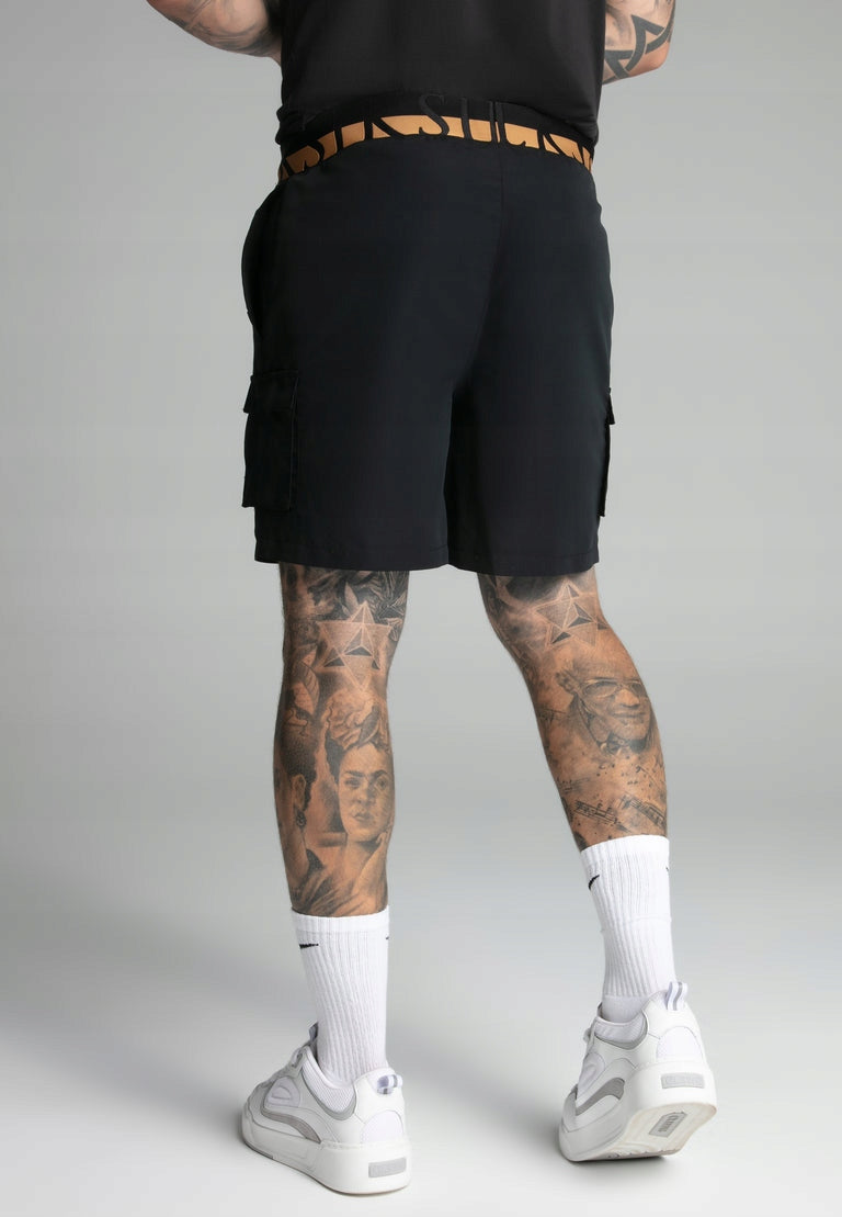 SIKSILK krótkie spodenki męskie czarne z siatką kąpielowe SS-27394 rozmi XL