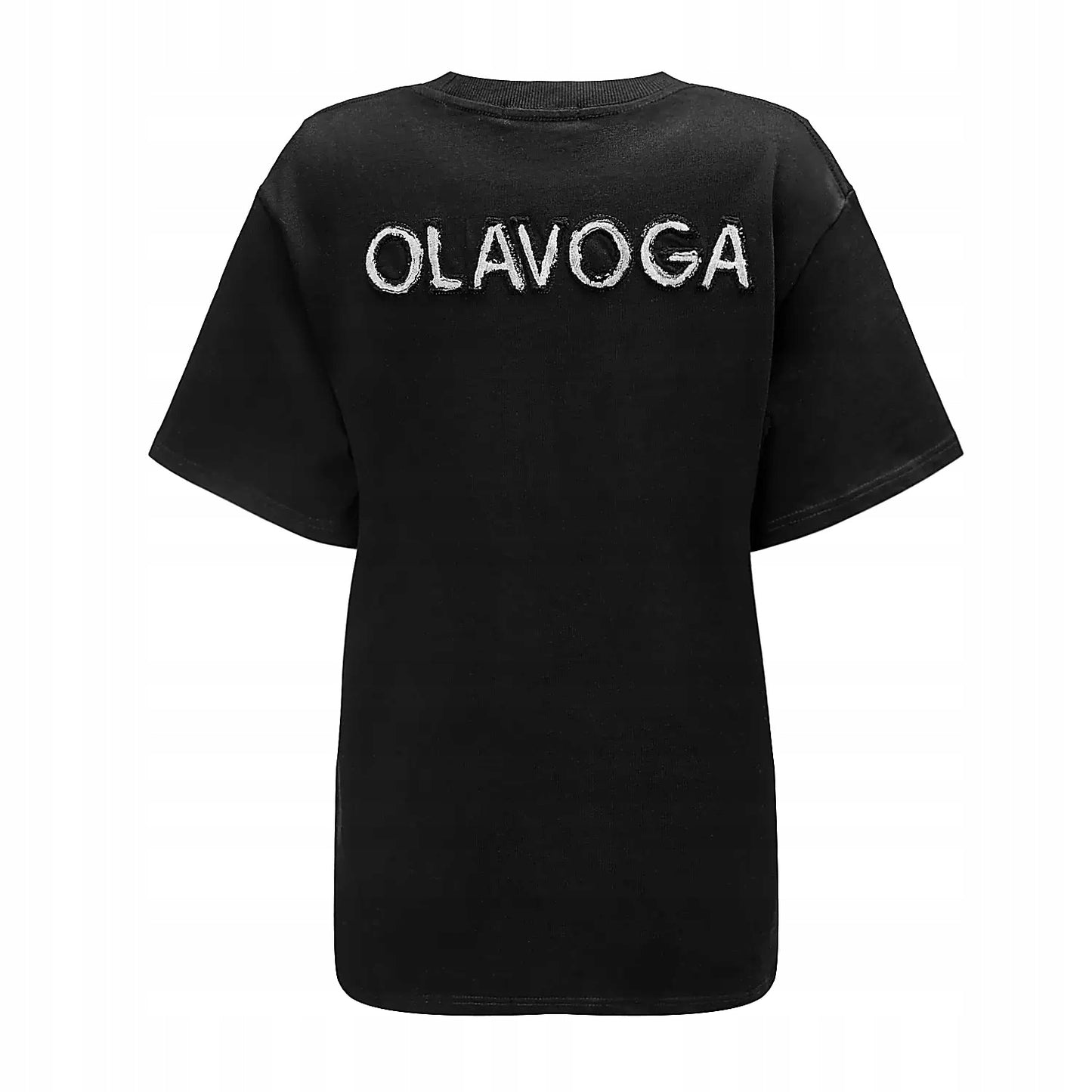 T-shirt damski OLAVOGA BLUSH - Czarny (Rozmiar: S)