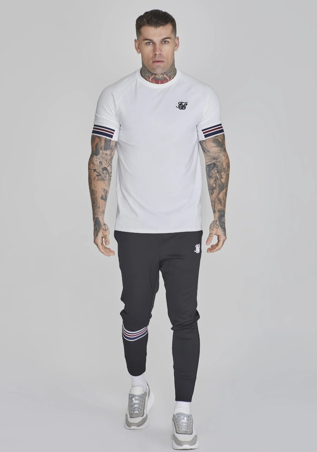 SIKSILK T-shirt męski biały SS-26608 koszulka Tech T-shirt rozmiar XL