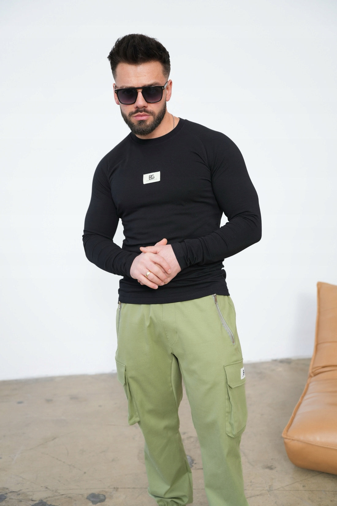 BRANDENBURG KOSZULKA Z DŁUGIM RĘKAWEM T- SHIRT LONGSLEEVE BG DOOM CZARNY L
