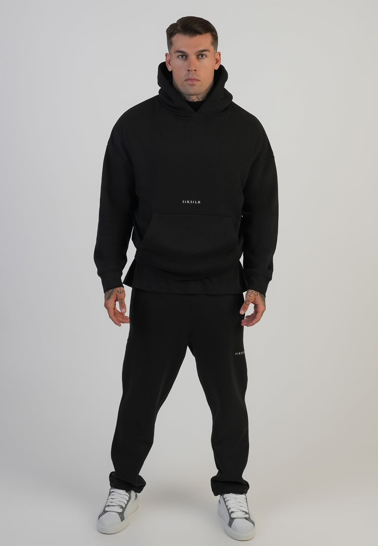 Siksilk Graphic Hoodie SS-28768 Bluza z Kapturem Oversize czarna M