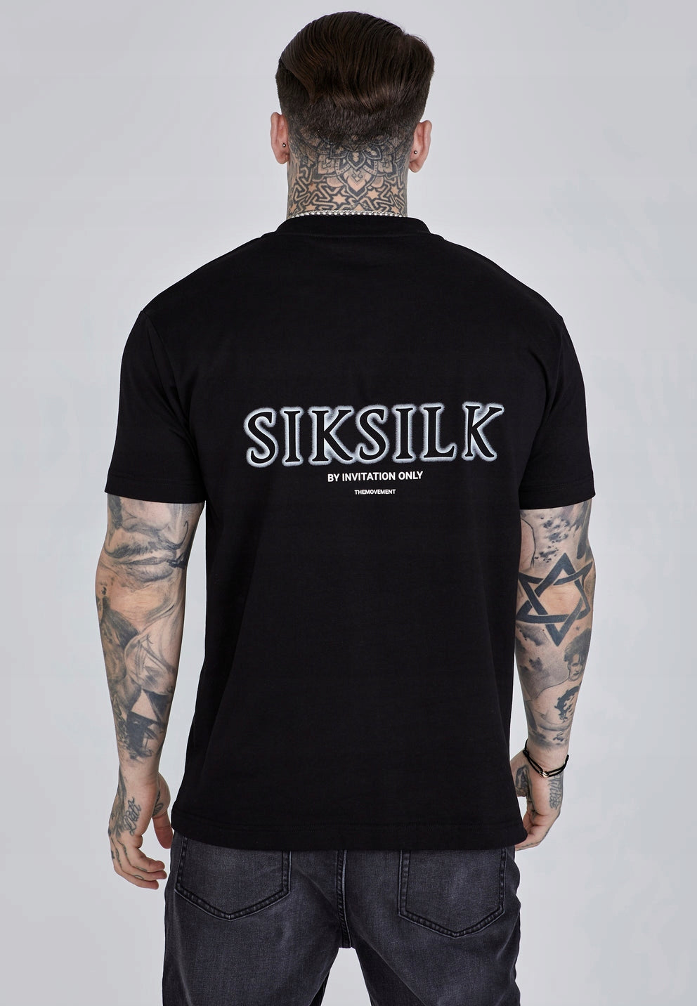 SIKSILK T-shirt męski czarny SS-27075 koszulka Graphic T-shirt rozmiar S