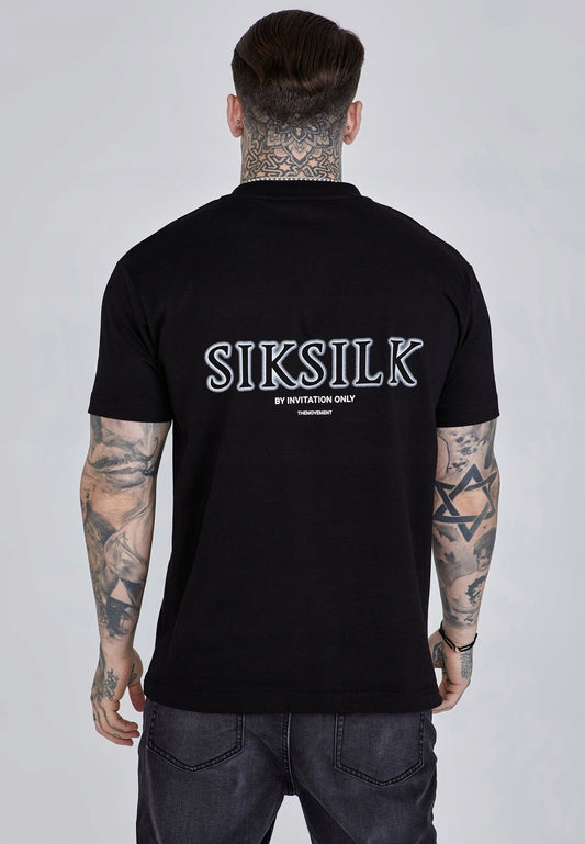 SIKSILK T-shirt męski czarny SS-27075 koszulka Graphic T-shirt rozmiar S
