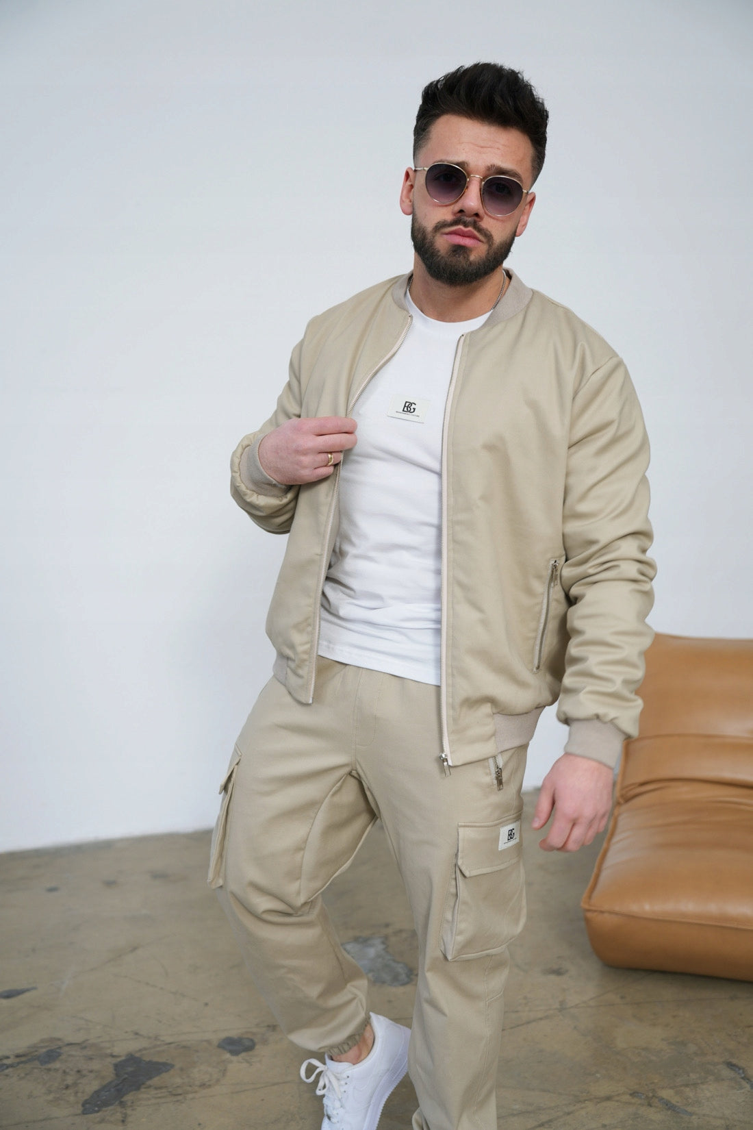 Brandenburg Couture KURTKA MĘSKA beżowa BG REPEAT | BEŻ rozmiar L