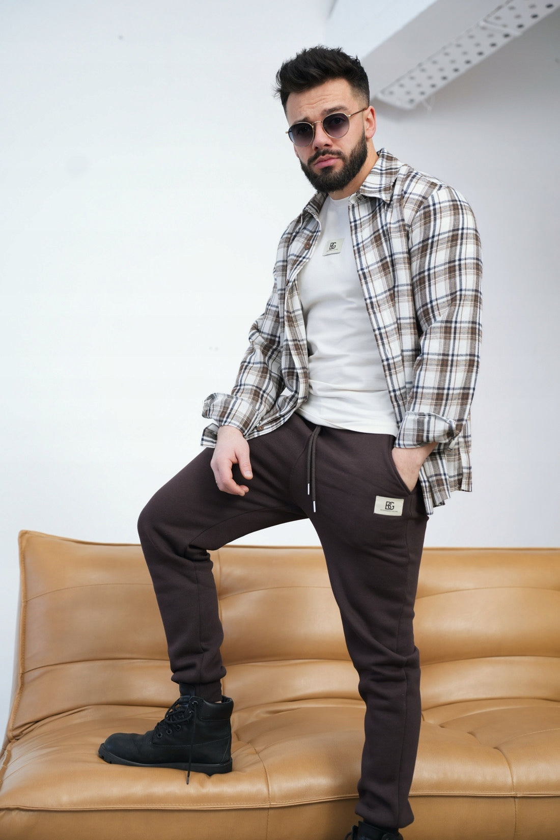 BRANDENBURG COUTURE KOSZULA MĘSKA BG PATTERN | KREM rozmiar M