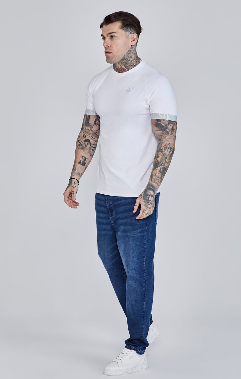 SIKSILK T-Shirt męski biały Tech T-Shirt SS-27090 rozmiar XL