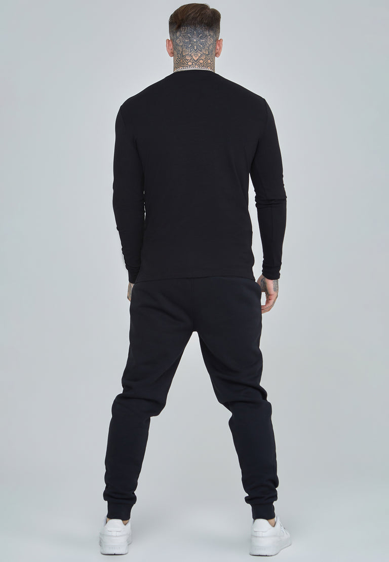 SIKSILK Bluzka z długim rękawem Long Sleeve T-Shirt SS-28461 czarna M