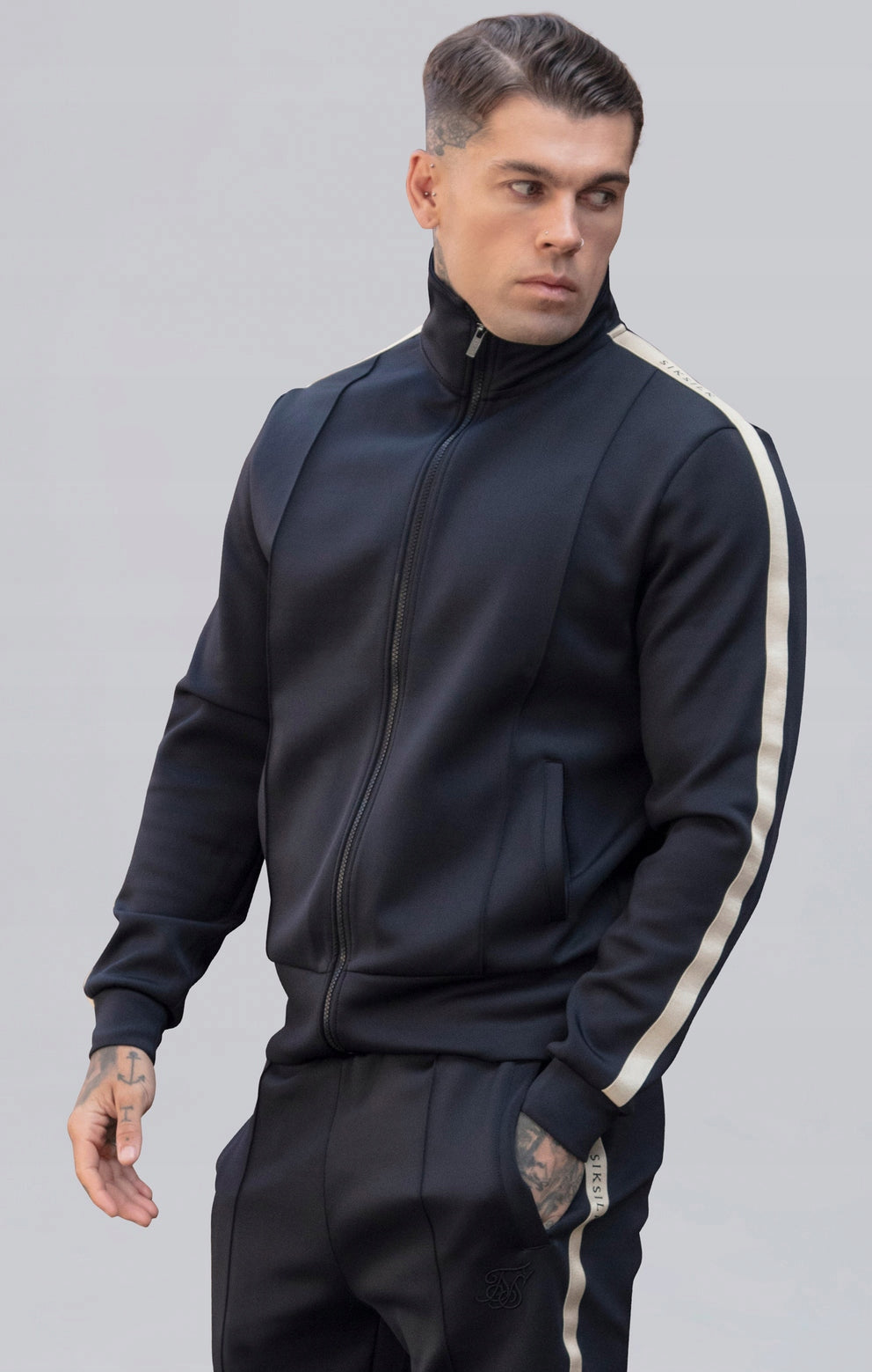 SIKSILK Bluza męska rozpinana SS-26997 Track Top rozmiar M
