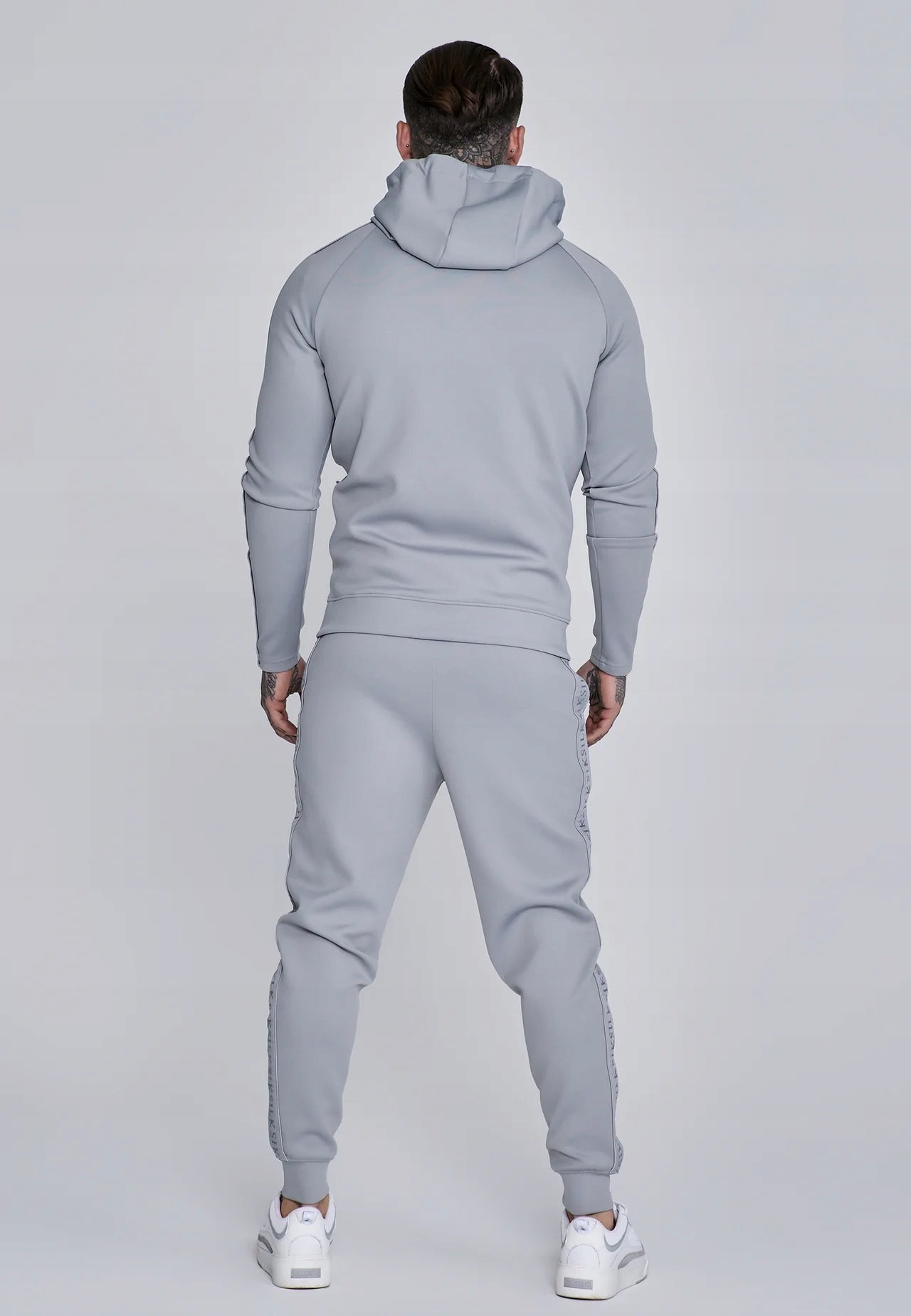 SIKSILK dresy męskie Hoodie and Joggers Set SS-28330 szare rozmiar XL