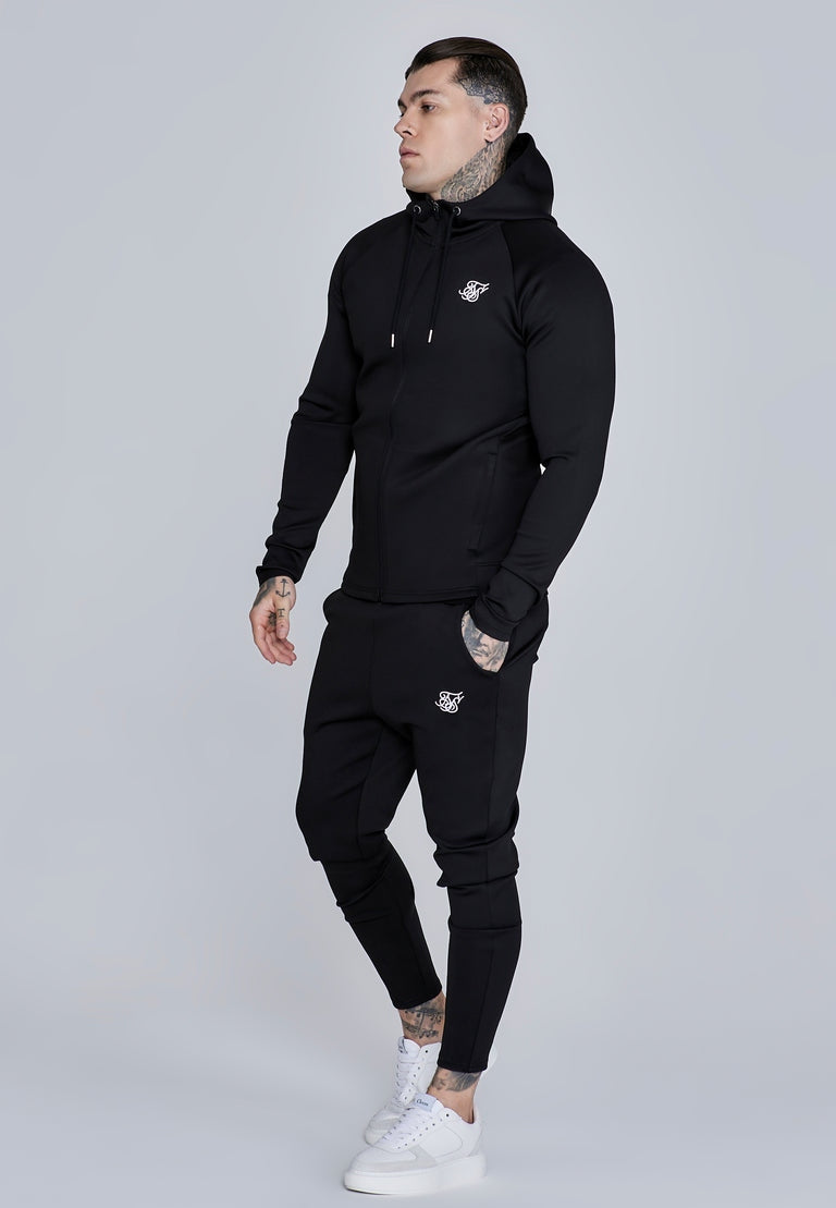 SIKSILK Bluza czarna rozpinana SS-28168 Essentials Poly Full Zip Hoodie S