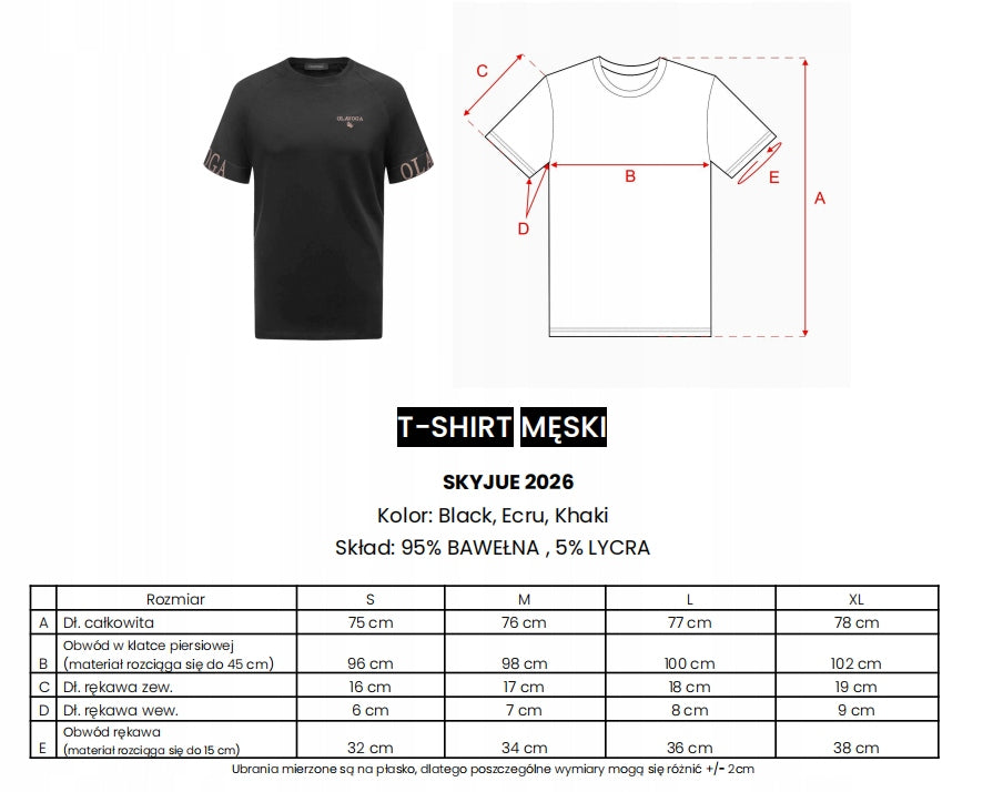 OLAVOGA T-SHIRT MĘSKI SKYJUE O LA VOGA KHAKI rozmiar S