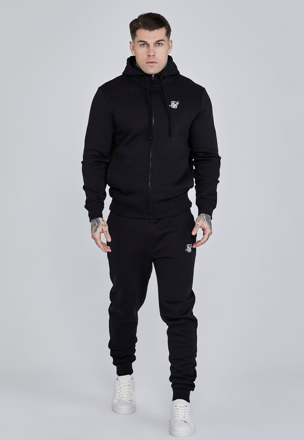 SIKSILK dresy męskie czarne bawełniane ocieplane SS-28539 komplet rozmiar S