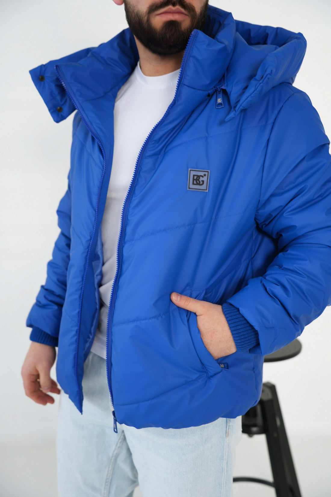 BRANDENBURG COUTURE Kurtka męska zimowa BG Winter niebieska chaber rozm. XL