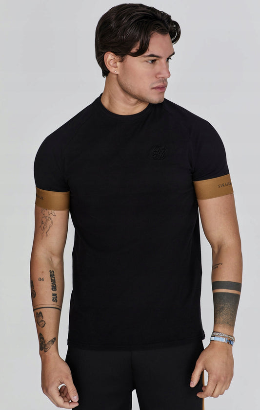 SIKSILK T-Shirt męski czarny SS-26568 rozmiar L