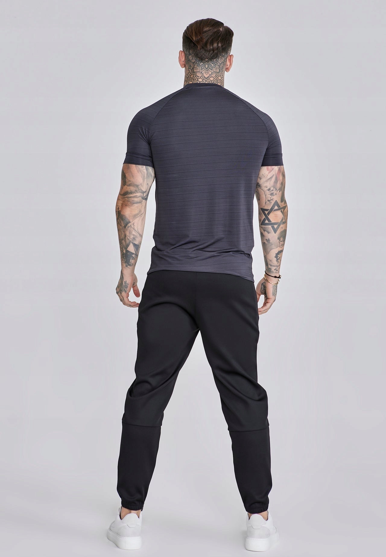 SIKSILK T-shirt męski szary SS-27896 CREST TECH T-shirt rozmiar S