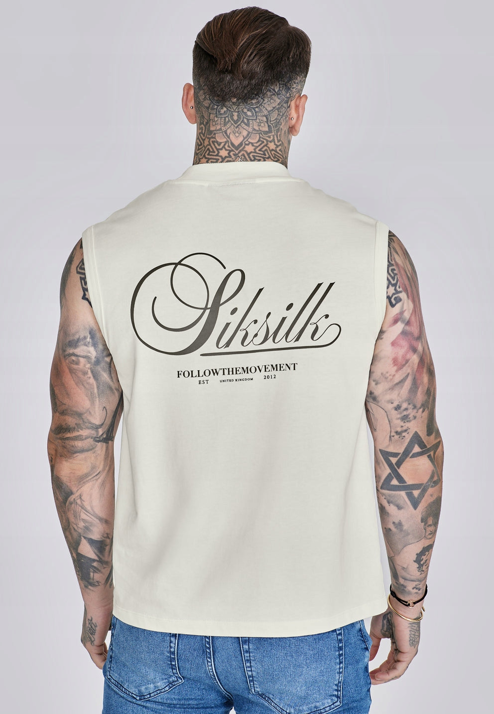 SIKSILK koszulka bez rękawów biała ECRU T-shirt SS-27793 rozmiar S