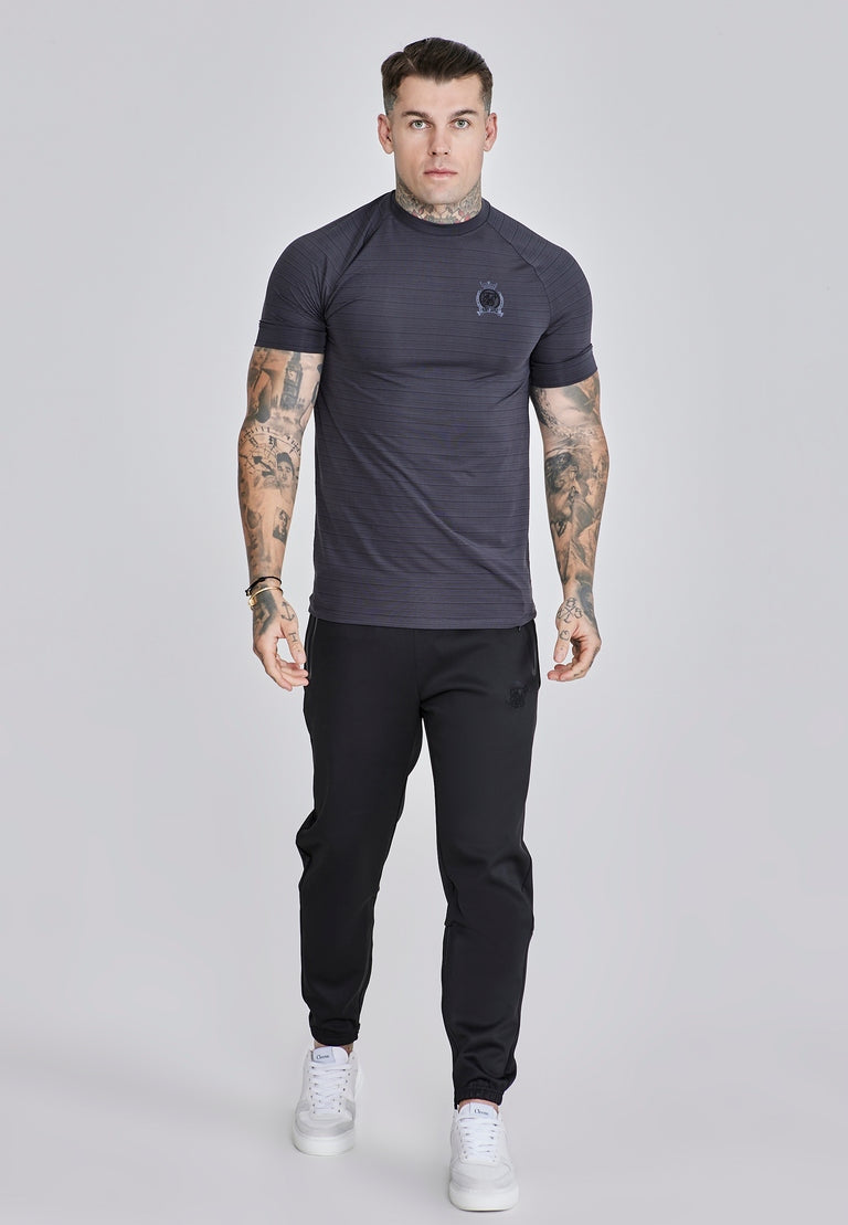 SIKSILK T-shirt męski szary SS-27896 CREST TECH T-shirt rozmiar M
