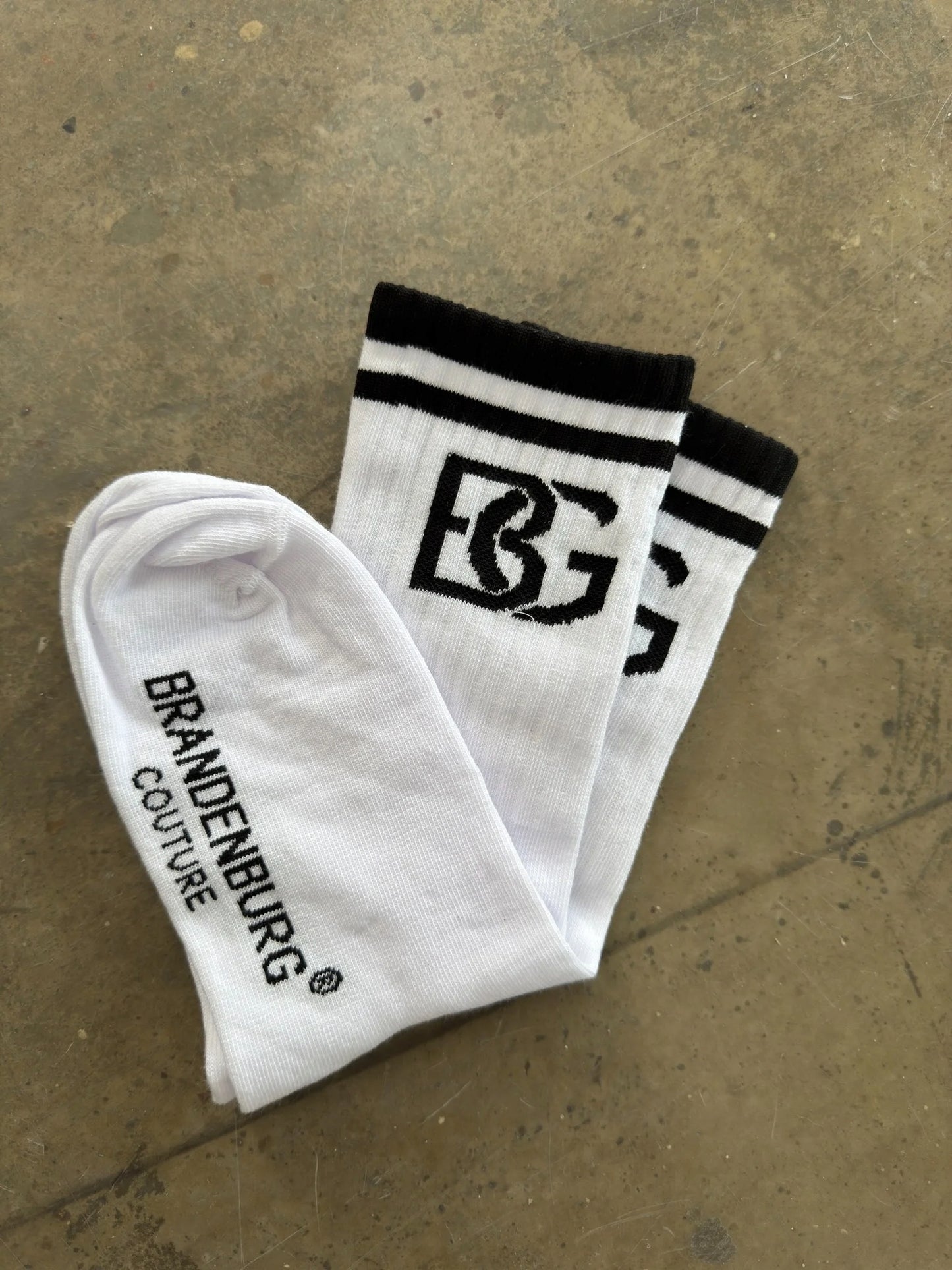 BRANDENBURG COUTURE Skarpety męskie BG Frappe czarno białe rozmiar 40-43