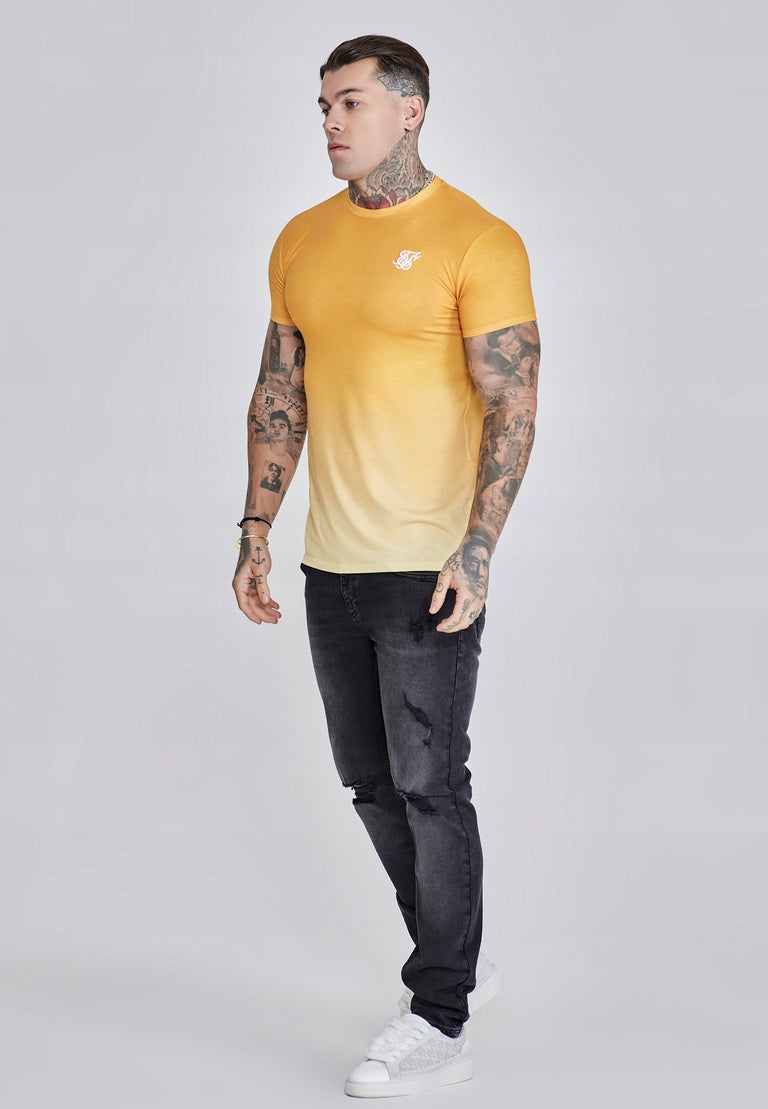 SIKSILK T-shirt męski pomarańczowy SS-27228 koszulka Fade T-shirt rozmiar L