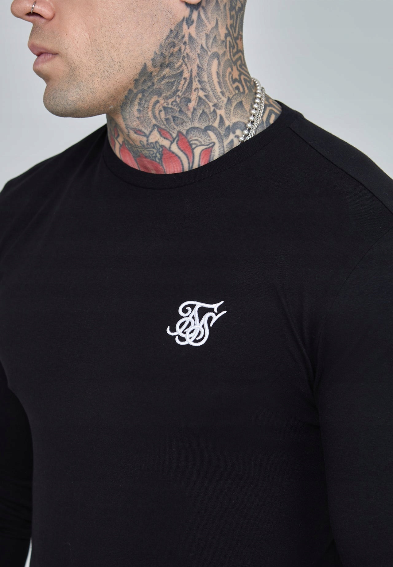 SIKSILK Bluzka z długim rękawem Long Sleeve T-Shirt SS-28461 czarna L