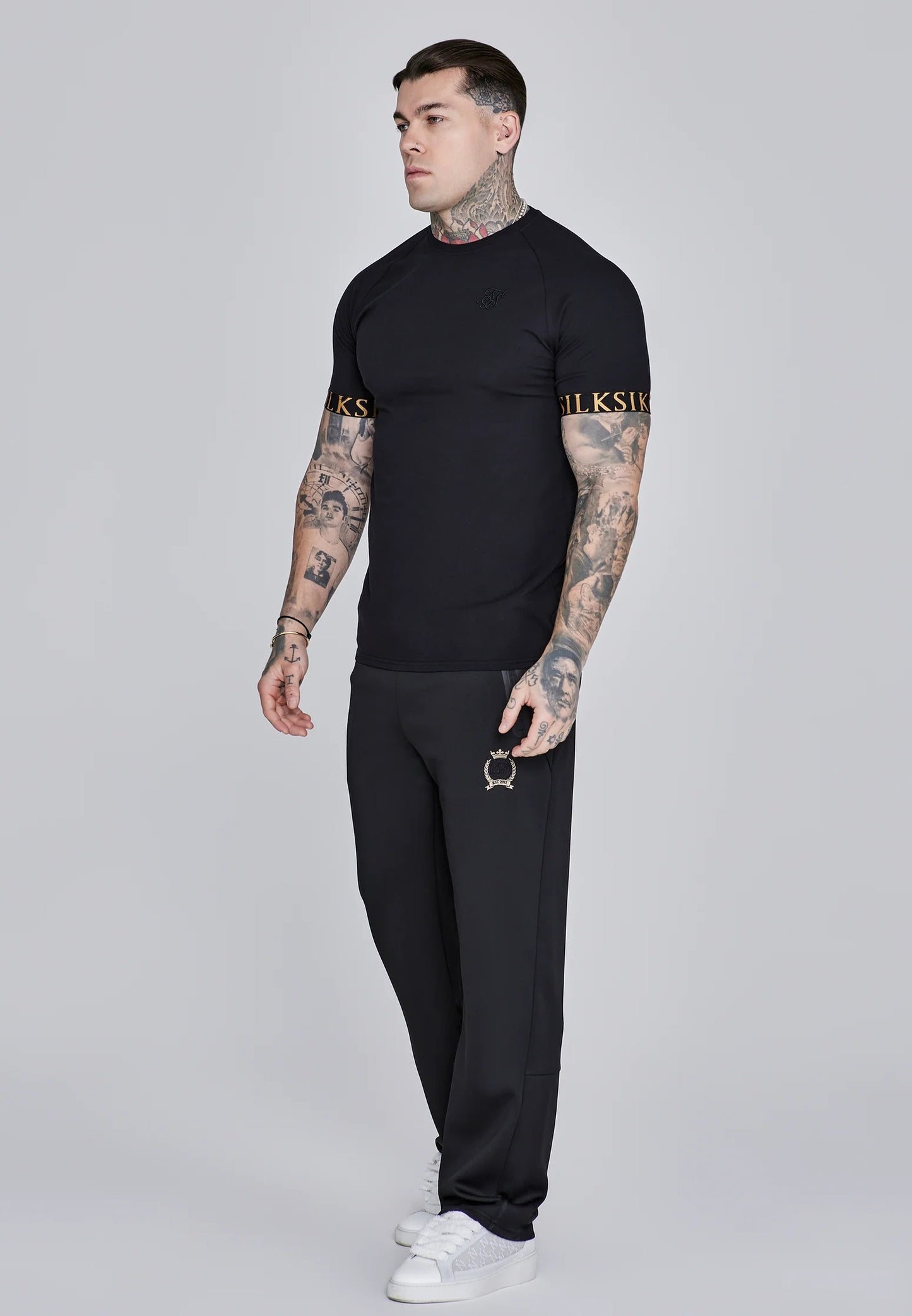 SIKSILK T-shirt męski czarny SS-28401 Tech T-shirt rozmiar M