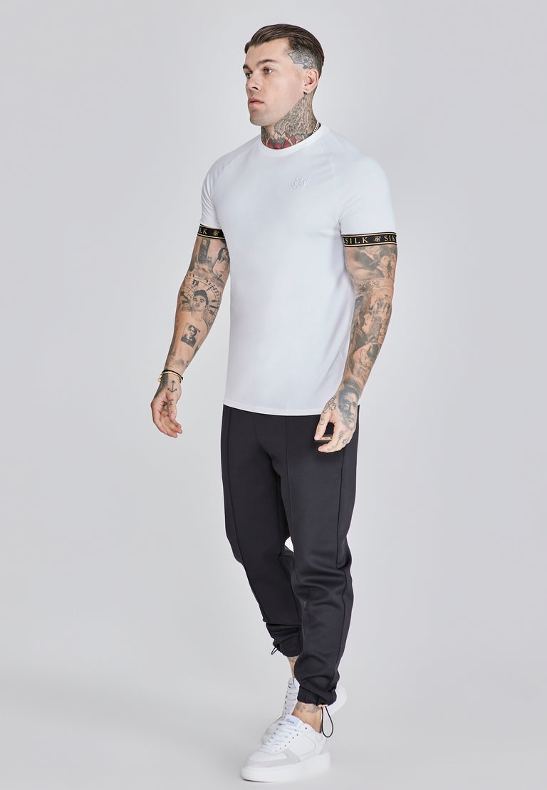 SIKSILK T-shirt męski biały SS-27716 Tech T-shirt rozmiar M