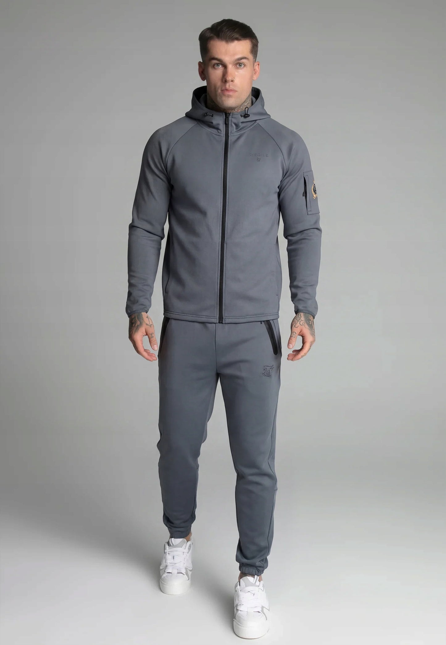 SIKSILK Bluza Męska Niebieska Rozpinana SS-28281 Full Zip Hoodie Premium S