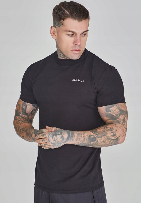 SIKSILK T-shirt męski czarny SS-26481 koszulka Muscle Fit T-Shirt rozmiar M