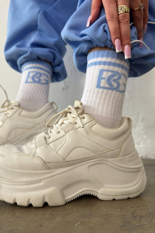 BRANDENBURG COUTURE Skarpety BG Frappe niebieskie - białe rozmiar 36-39