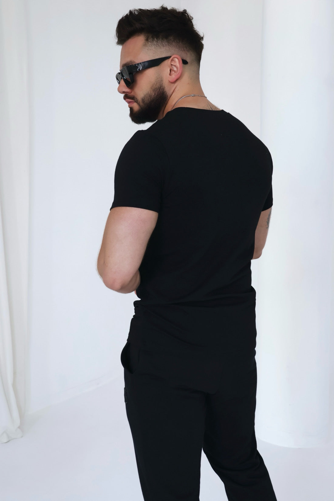 Brandenburg Couture T-SHIRT MĘSKI BG BOND | CZARNY bawełna rozmiar M