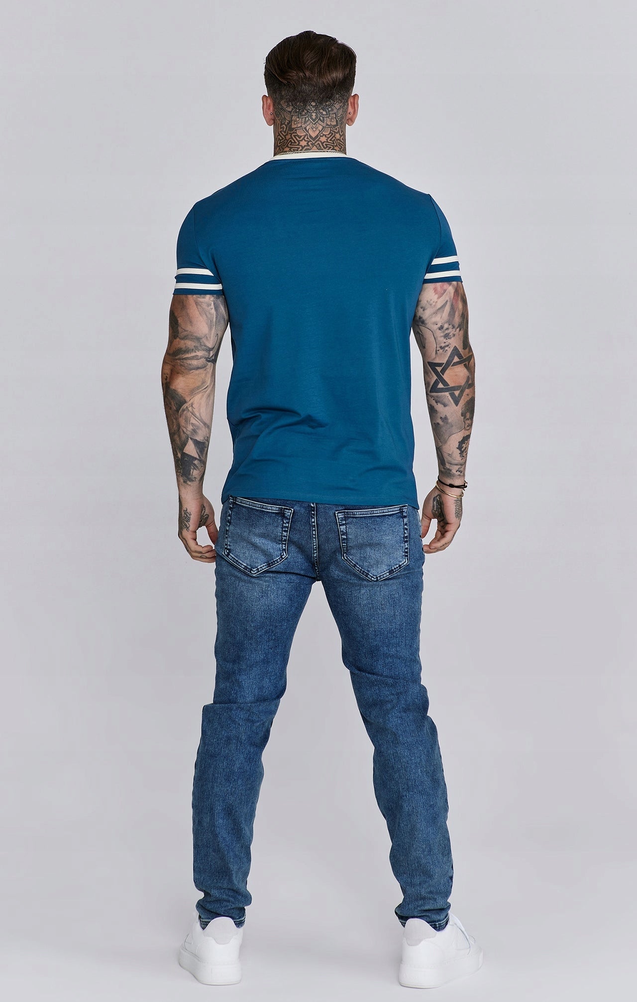SIKSILK T-Shirt męski niebieski SS-26899 rozmiar S
