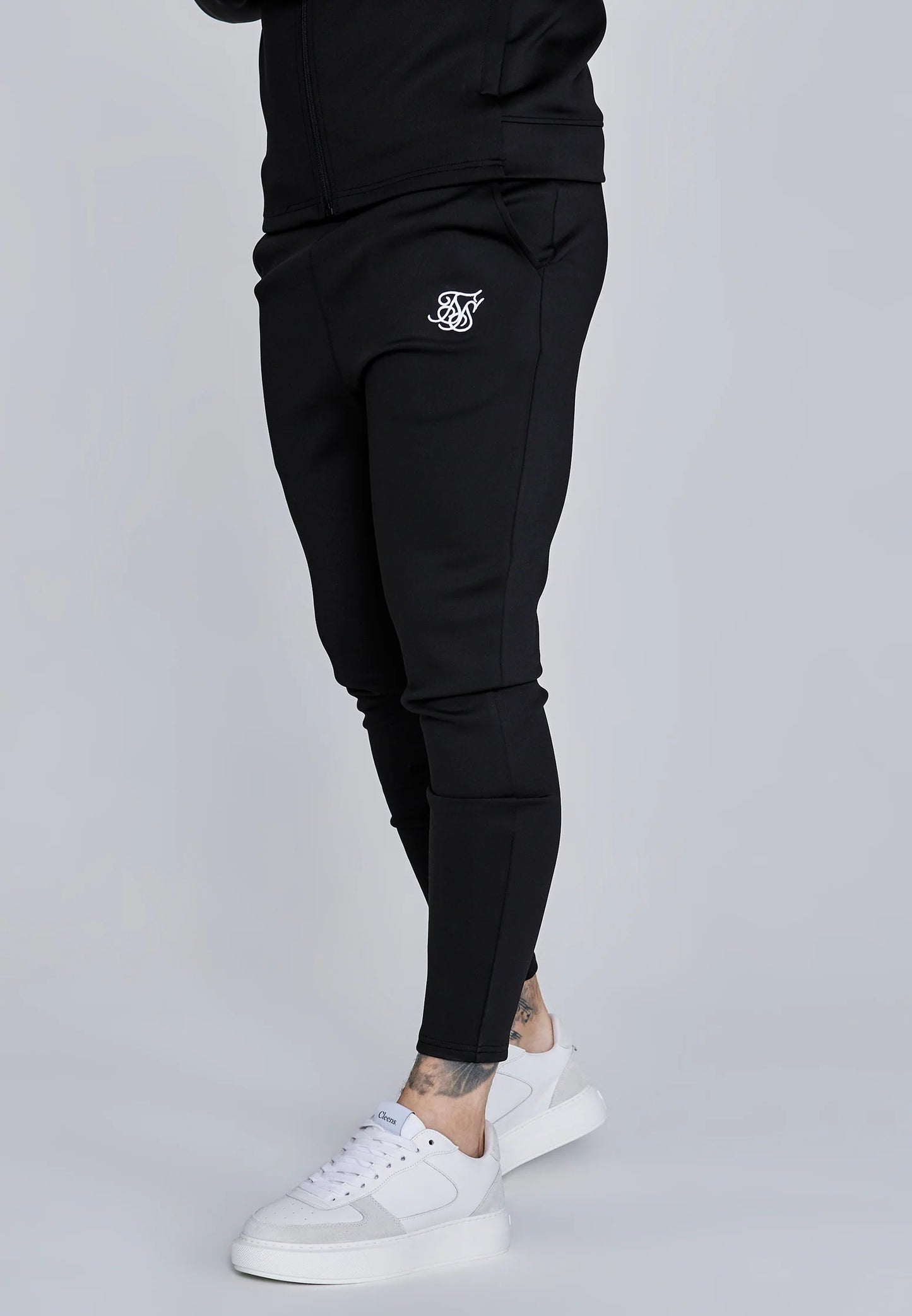 SIKSILK dresy męskie Hoodie and Joggers Set czarne SS-28158 komplet dresowy spodnie i bluza
