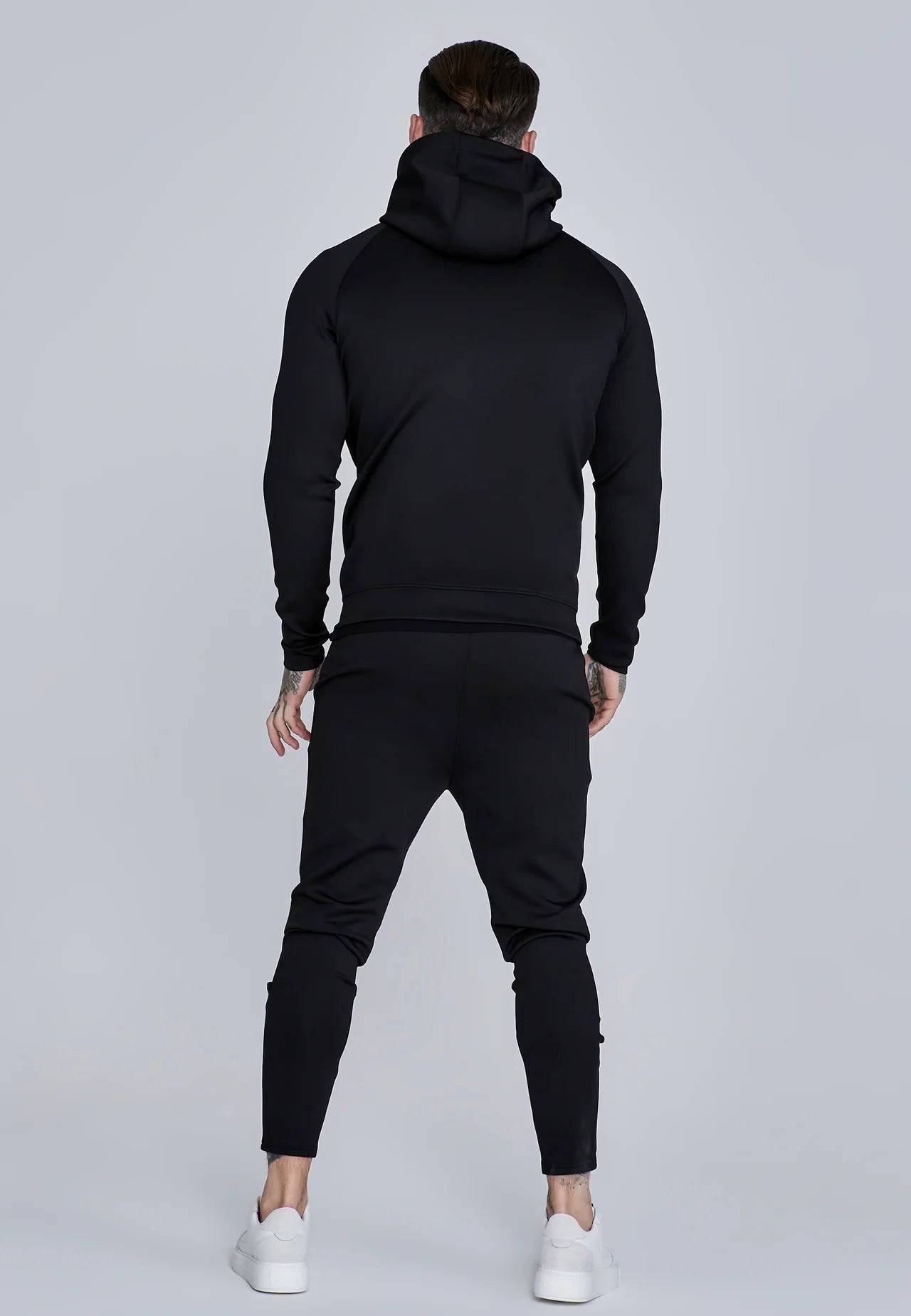 SIKSILK dresy męskie Hoodie and Joggers Set czarne SS-28158 komplet dresowy spodnie i bluza