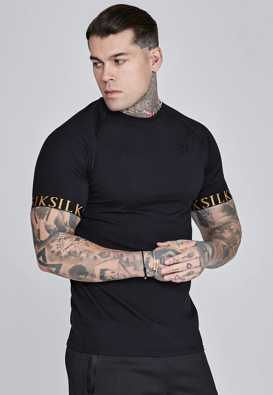 SIKSILK T-shirt męski czarny SS-28401 Tech T-shirt