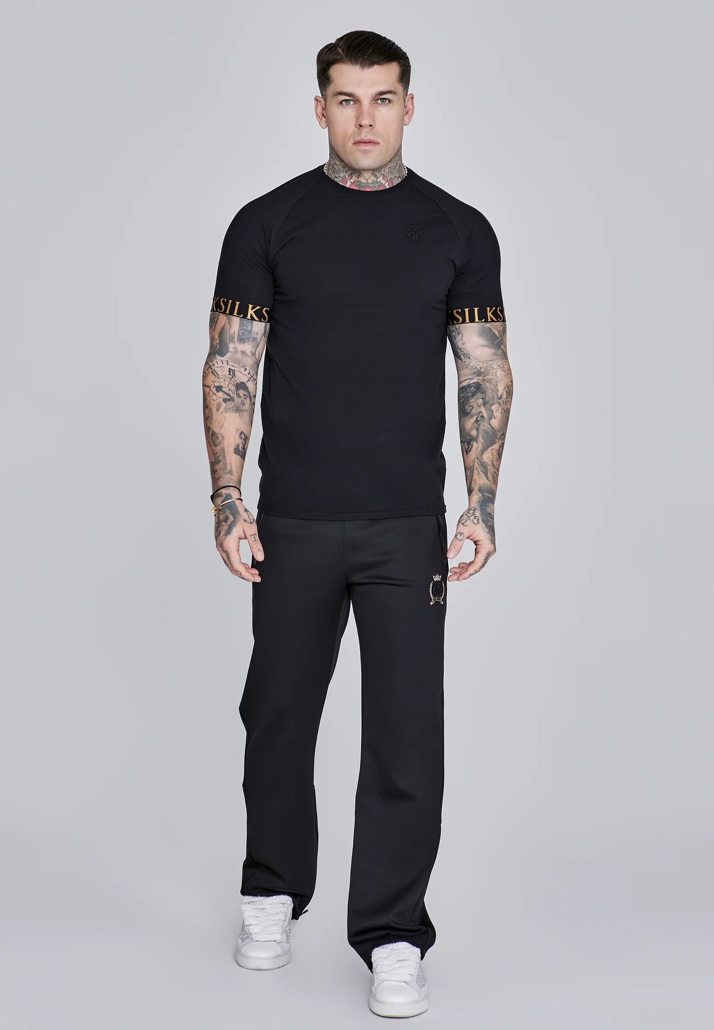 SIKSILK T-shirt męski czarny SS-28401 Tech T-shirt