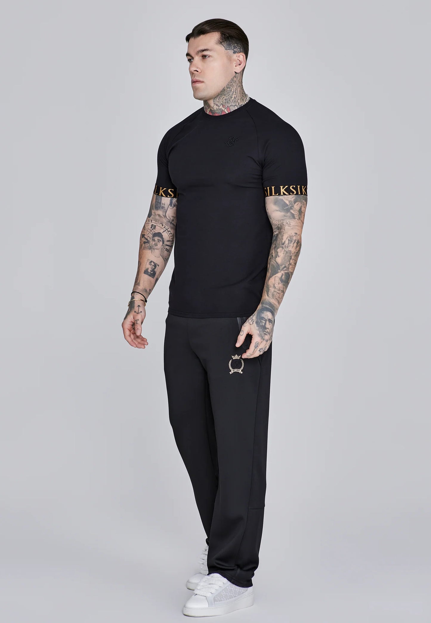 SIKSILK T-shirt męski czarny SS-28401 Tech T-shirt