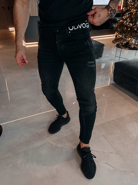 OLAVOGA Spodnie męskie jeans czarne O LA VOGA SPEED