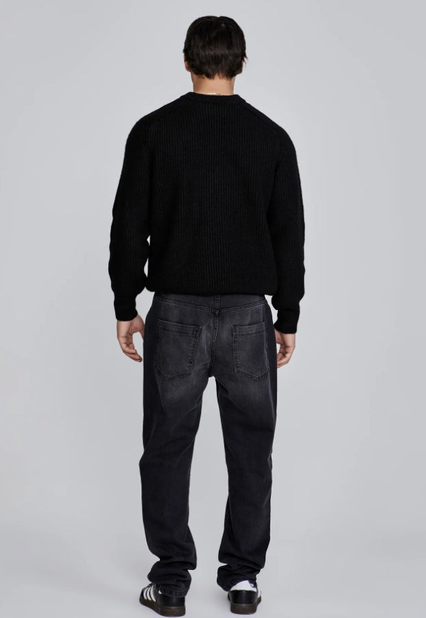 SIKSILK sweter męski czarny Knitted Sweater SS-27081 rozmiar XL
