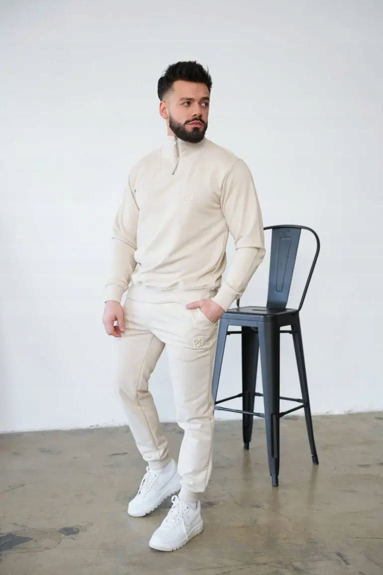 Bluza męska BG Berlin jasny beż BRANDENBURG ROZMIAR L KOŁNIERZYK