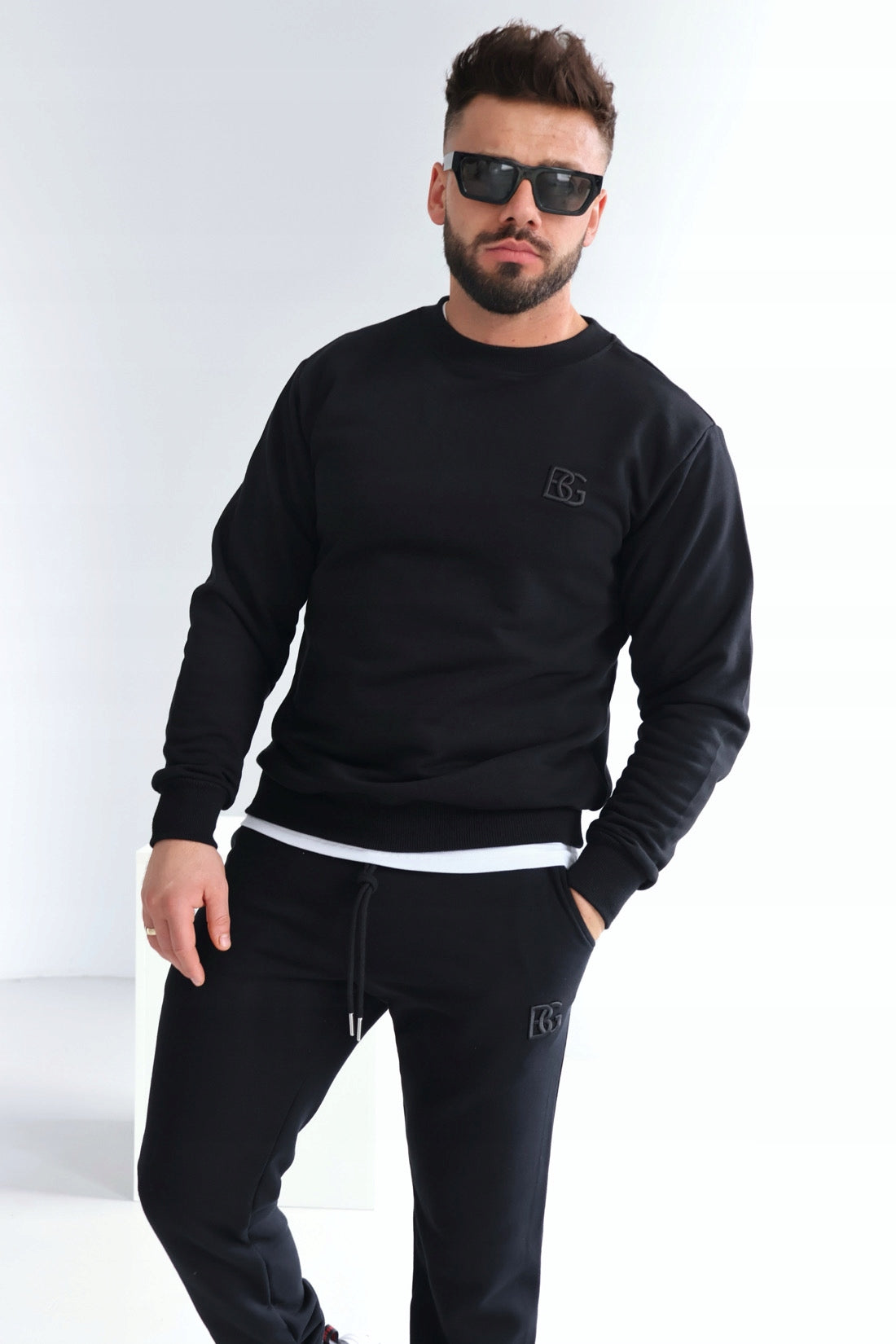 BRANDENBURG KOMPLET DRESOWY BG BASIC CZARNY DRESY BLUZA SPODNIE rozmiar XXL