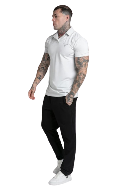 SIKSILK Koszulka Polo Szara SS-26126 Smart Revere Polo